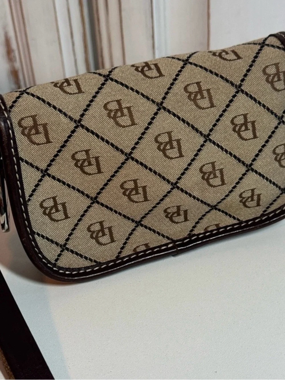 *15% OFF-1 DAY ONLY !* VINTAGE! Dooney & Bourke Monogram Wristlet Duck Charm